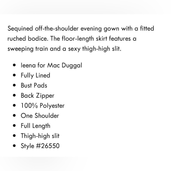 Nwt Ieena for Mac Duggal One Shoulder Ruched Sequined Gown in Midnight - Picture 13 of 15